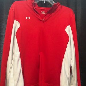 Under armour polo sweater red large